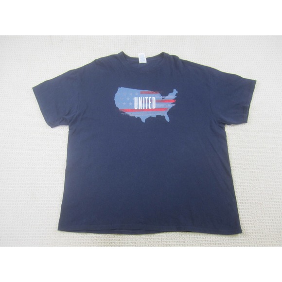 Delta Other - United States America Shirt Adult 2XL Blue Graphic Print Short Sleeve‎ Crew Neck